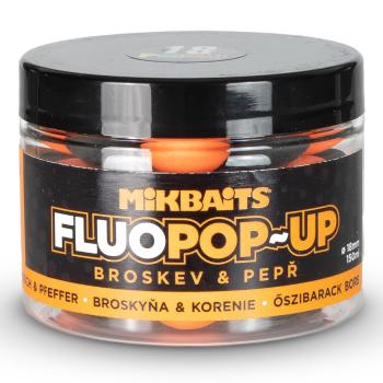 Mikbaits plávajúce boilie fluo broskyňa čierne korenie 150 ml - 18 mm