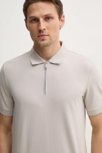 Polo tričko Calvin Klein pánske, šedá farba, jednofarebné, K10K114128