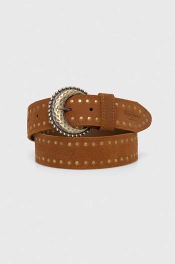 Semišový opasok Pepe Jeans CANDY BELT hnedá farba, PL020848