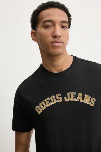 Tričko Guess Jeans pánsky, čierna farba, s potlačou, M5RI75 K8FQ4
