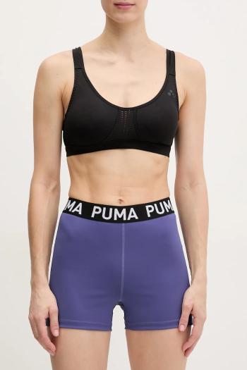 Tréningové šortky Puma Strong fialová farba, s potlačou, vysoký pás, 526002