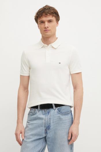 Polo tričko Tommy Hilfiger pánske, béžová farba, jednofarebný, MW0MW17771