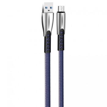 COLORWAY CABLE USB - MICROUSB (ZINC ALLOY) 2.4A 1M BLUE (CW-CBUM011-BL)