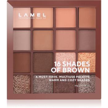 LAMEL 16 Shades Of Brown paletka očných tieňov 16 g