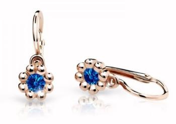 Cutie Jewellery Detské náušnice z ružového zlata C2030-10-X-4 modrá