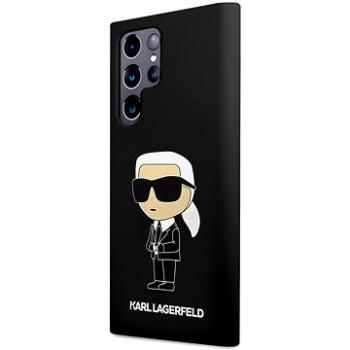 Karl Lagerfeld Liquid Silicone Ikonik NFT Zadný Kryt na Samsung Galaxy S23 Ultra Black (KLHCS23LSNIKBCK)