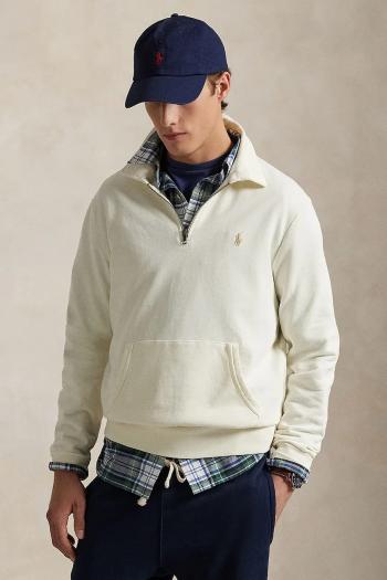 Bavlnená mikina Polo Ralph Lauren pánska,béžová farba,jednofarebná,710934601