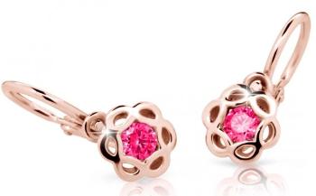 Cutie Jewellery Detské náušnice z ružového zlata C2179-10-X-4 fuchsiová