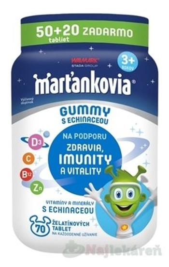 Walmark Marťankovia GUMMY s Echinaceou príchuť jahoda a čerešňa 70 tabliet