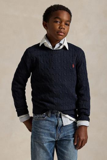 Detský bavlnený sveter Polo Ralph Lauren čierna farba, 323702674060