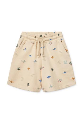 Detské bavlnené šortky Liewood Gram Printed Sweatshorts béžová farba, vzorované, LW19864