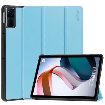 ENKAY LEATHER Zaklápací obal pre Xiaomi Redmi Pad svetlomodrý