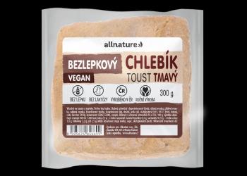 ALLNATURE Bezlepkový toastový chlebík tmavý čerstvý 300 g