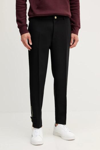 Nohavice Versace Jeans Couture čierna farba, rovný strih, 79GAA128 N0136