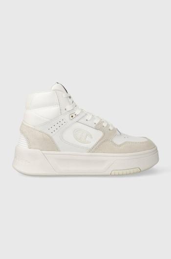 Kožené tenisky Champion Z80 HI PLATFORM SL Mid biela farba