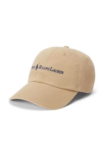 Bavlnená šiltovka Polo Ralph Lauren béžová farba, jednofarebná, 211967360