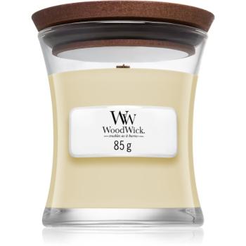 Woodwick White Teak vonná sviečka s dreveným knotom 85 g