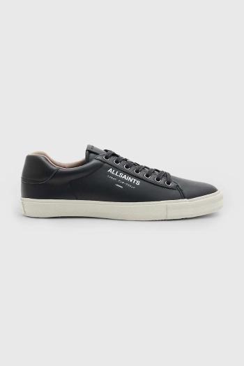 Kožené tenisky AllSaints UNDGRND LTHR LOW TOP čierna farba, M058FB