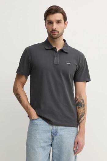 Polo tričko Calvin Klein Jeans pánske, šedá farba, jednofarebné, J30J327534