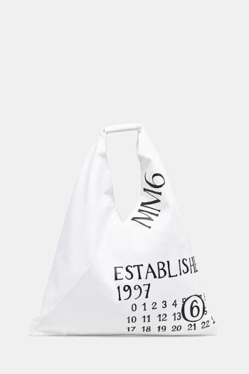 Bavlnená taška MM6 Maison Margiela Classic Japanese Handbag biela farba, S54WD0039