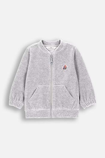 Mikina pre bábätká Coccodrillo šedá farba, jednofarebná, MY WAY BOY NEWBORN