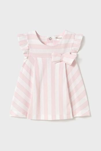 Šaty pre bábätká Mayoral Newborn ružová farba, mini, áčkový strih, 1847