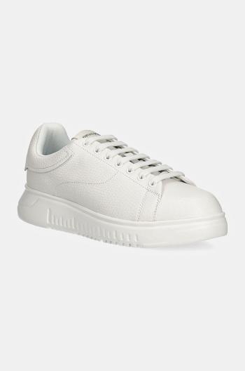 Kožené tenisky Emporio Armani biela farba, X4X264 XF768 00001