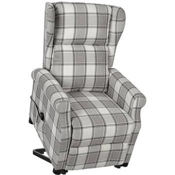 Zdvíhacie polohovacie kreslo sivé textil, 329474