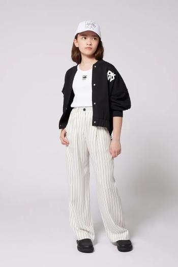 Detské nohavice Dkny biela farba, vzorované, D62281
