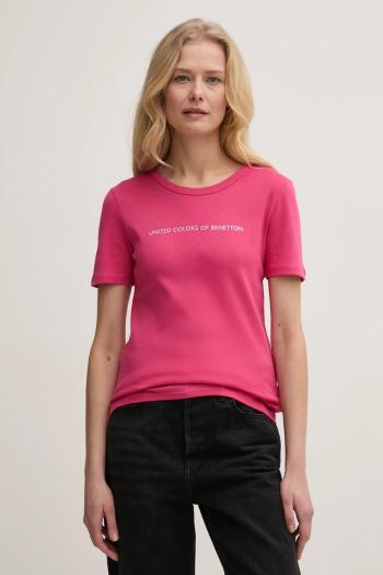 Bavlnené tričko United Colors of Benetton dámske, červená farba, 3GA2E16A2