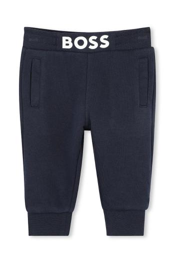 Detské tepláky BOSS tmavomodrá farba, jednofarebné, J52079