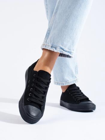 Trendy tenisky pre ženy čierne bez podpätku