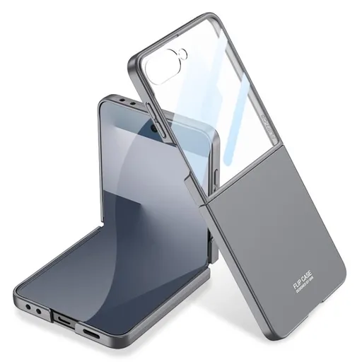 GKK Plastový kryt so sklom pre vonkajší displej Samsung Galaxy Z Flip7 5G šedý