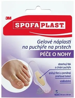 3M SPOFAPLAST Gélové náplasti na pľuzgiere na prstoch, malé, 70x26 mm, 1x5 ks