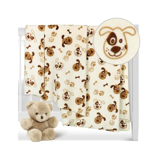Bellatex Detská prikrývka Ella Psík hnedá, 100 x 150 cm