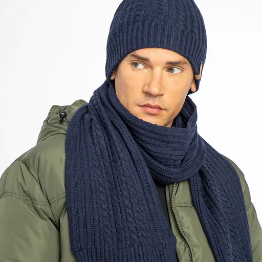 Modrý set čiapka + šál Wittchen 99-SF-007-7