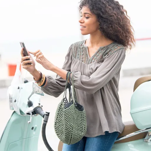 Macramé blúzka s 3/4 rukávmi