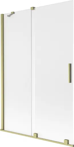 MEXEN/S - Velar dvojkrídlová posuvná vaňová zástena 120 x 150, dekor, zlatá kartáčovaná 896-120-000-31-55