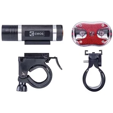 EMOS - Svietidlo na bicykel, súprava 1 + 3× LED, na 3 + 2× AAA, predné + zadné (8592920029848)