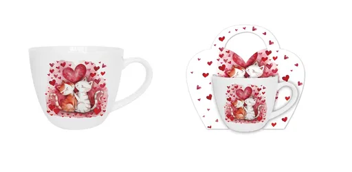 DUO - Hrnček 460ml LOVING CATS, párik mačiatka, porcelán