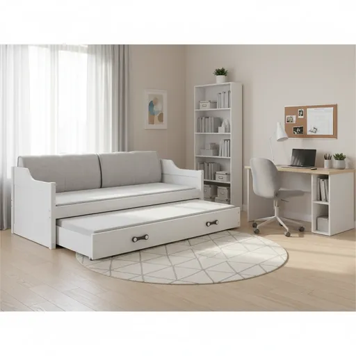 BMS Detská posteľ s prístelkou DAWID 2  | 200x90 cm | biela/biela | zmontovaná