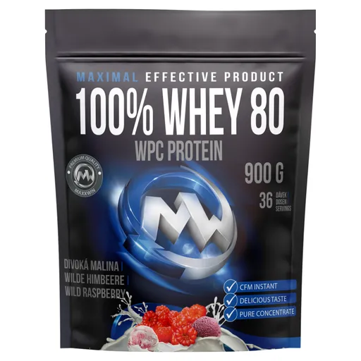 MAXXWIN 100% Whey protein 80 divoká malina 900 g