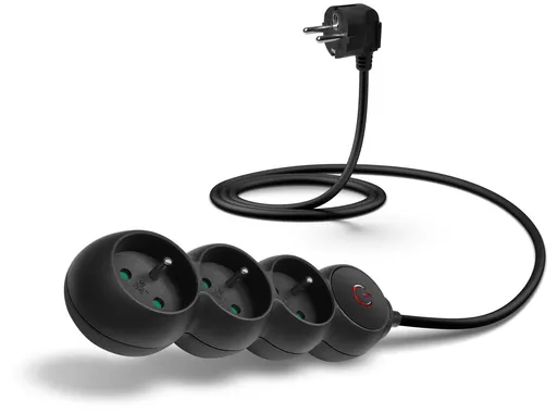 CONNECT IT predlžovací kábel 230 V, 3 zásuvky, 1,5 m, s vypínačom (čierny)