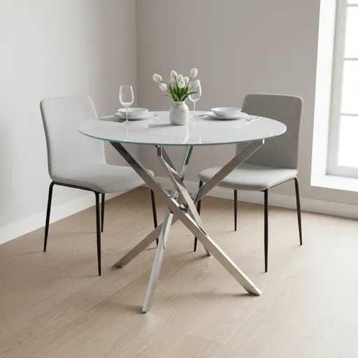 Signal Okrúhly jedálenský stôl AGIS | biely efekt mramoru