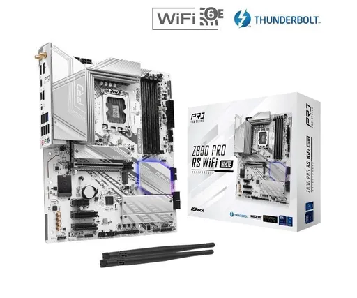 ASRock MB Sc LGA1851 Z890 PRE RS WIFI WHITE, Intel Z890, 4xDDR5, 1xHDMI, WI-FI