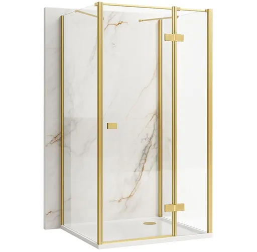 REA/S - Sprchovací kút Atlas 80x80 Brush Gold vpravo KPL-K4773