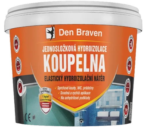DEN BRAVEN - Jednozložková hydroizolácia KÚPEĽŇA 2,5 kg medovo hnedá