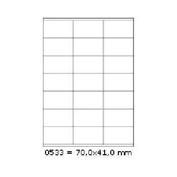 Samolepiace etikety 70 x 41 mm, 21 etikiet, A4, 100 listov