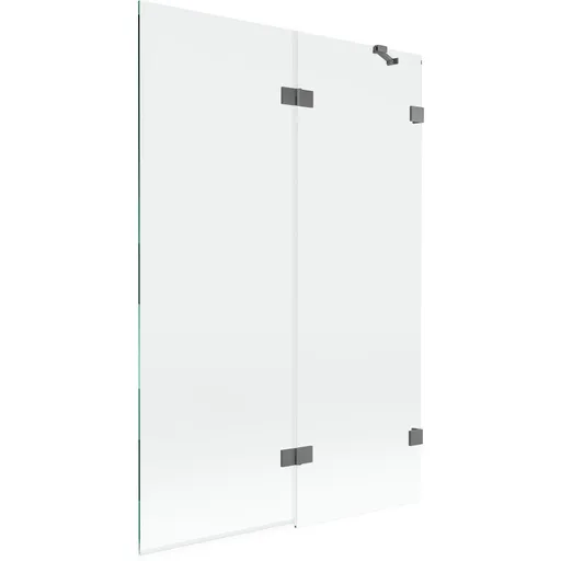 MEXEN/S - Lunar vaňová zástena 2-krídlová pravá 120 x 150, transparent, grafit metal 897-120-100-95-00-P