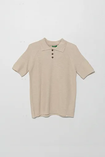 Detské polo tričko s prímesou ľanu United Colors of Benetton